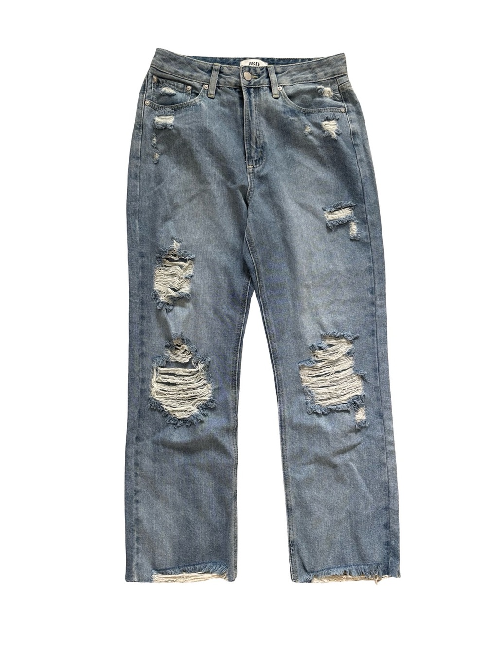 JBD Just Black Denim Distressed Raw Hem Cropped Jeans Size 28